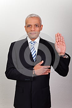 Businessman Taking Oath