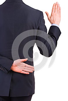 Businessman taking oath.