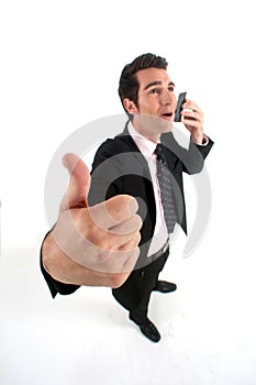 Businessman talking on his mobile
