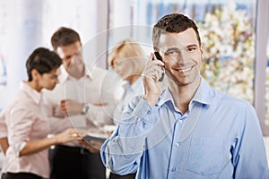 Businessman talking on mobile