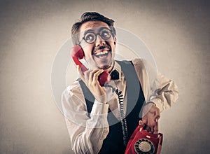 Businessman talking on the phone