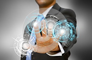 Businessman tech concept