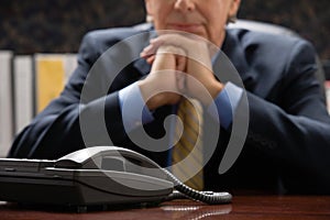 Businessman with telephone