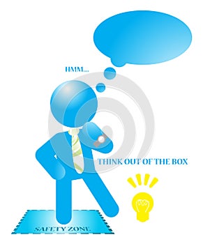 Businessman Think Out Of The Box Illustration