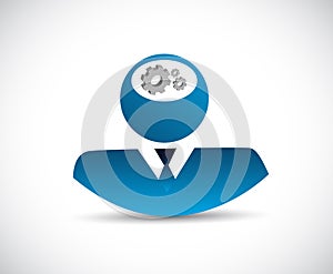 businessman thinking brain gears concept.