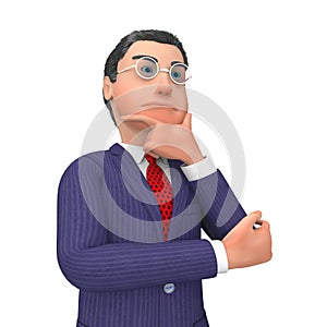 Businessman Thinking Indicates Confused Contemplating And Idea