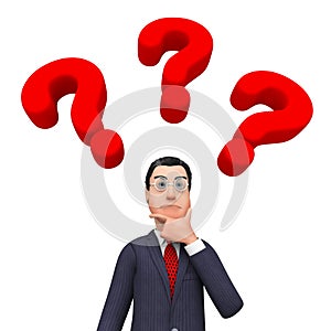 Businessman Thinking Indicates Frequently Asked Questions And About