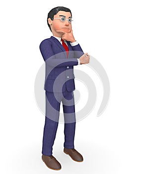 Businessman Thinking Means Biz Concept And Commercial