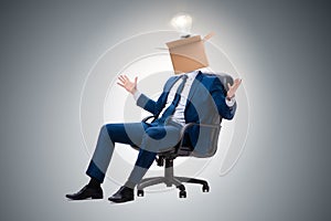 The businessman in thinking out of box concept