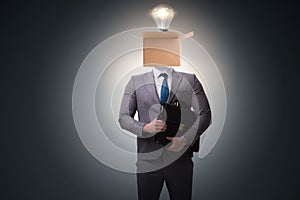 The businessman in thinking out of box concept