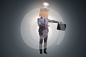 The businessman in thinking out of box concept