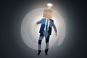The businessman in thinking out of box concept