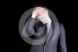 Businessman thinking of a solution