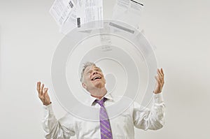 Businessman Throwing Bills In The Air