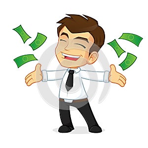 Businessman throwing money