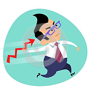 Businessman throwing a spear schedule of sales business theme sp