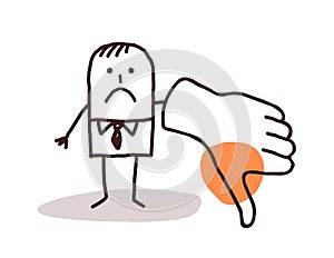 Businessman with thumb down