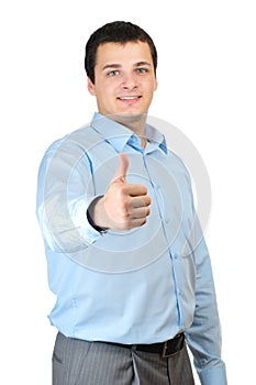 Businessman thumb up