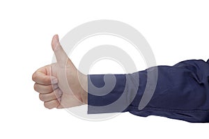 Businessman thumb up isolated