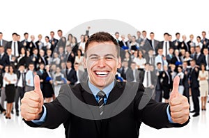 Businessman thumb up