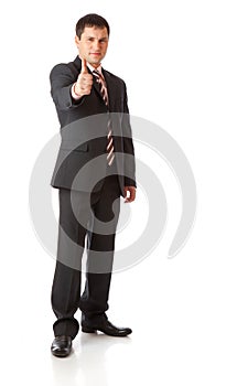 Businessman with thumbs-up