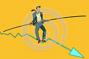 Businessman tightrope Walker