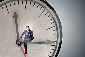 The businessman in time management concept