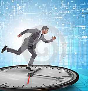 Businessman in time management concept