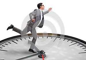 Businessman in time management concept