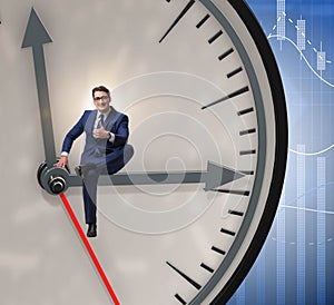 Businessman in time management concept