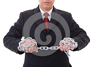 A businessman to make a pull chain links