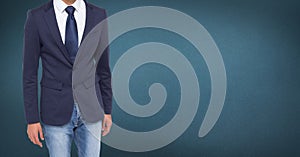 Businessman Torso against a neutral dark blue background