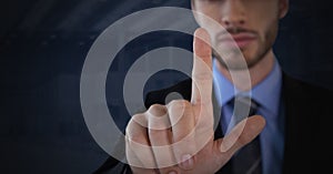 Businessman touching air