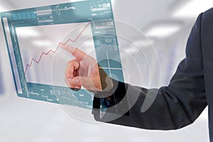 Businessman touching screen