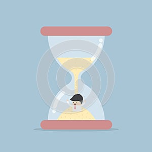 Businessman Trapped in Hourglass