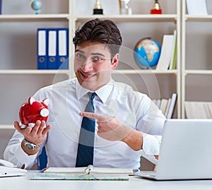 The businessman traveling agent working in the office