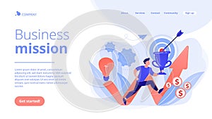 Business mission concept landing page. photo