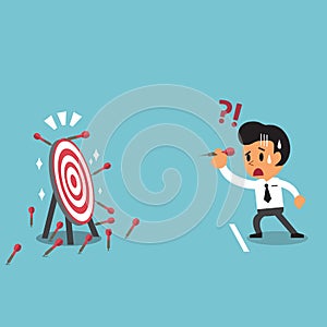 Businessman try to hit a target