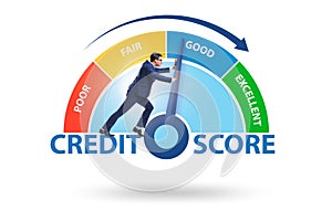 Businessman trying to improve credit score