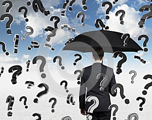 Businessman with umbrella