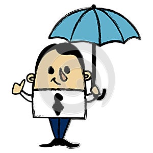 Businessman umbrella
