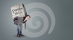 Businessman burdened by Corona Virus