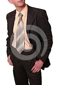 Businessman undressing