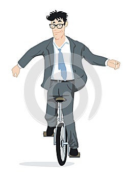 Businessman on unicycle