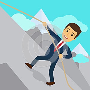 Businessman uphill climb