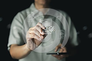 Electronic contract with a digital signature for quality assurance, standard compliance, and ISO certification.