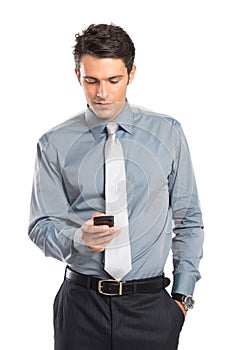 Businessman Using Cell Phone