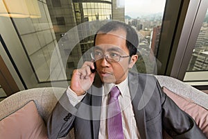 Businessman using cellphon