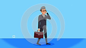 businessman using cellphone character animation