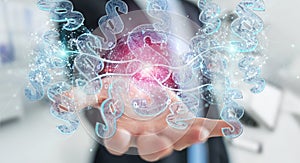 Businessman using 3D rendering digital paragraph law symbol